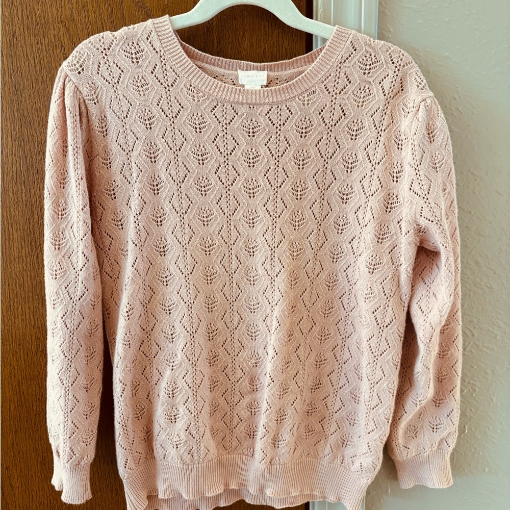 Jamie Kay Pink Lace Knit Kids Sweater